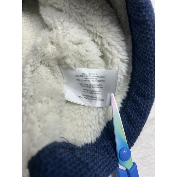 Orvis Pullover Sweater 1/4 Zip Men's Size Large Sherpa Fleece Lined Blue - Picture 4 of 8